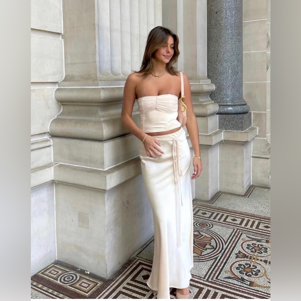 Arcina ori blair bustier & maxi skirt silk set